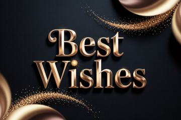 Elegant Best Wishes greeting card design with shimmering golden text and accents, perfect for holidays, anniversaries, and sending heartfelt messages of support