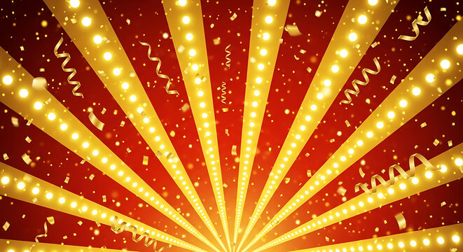 Festive lights and confetti