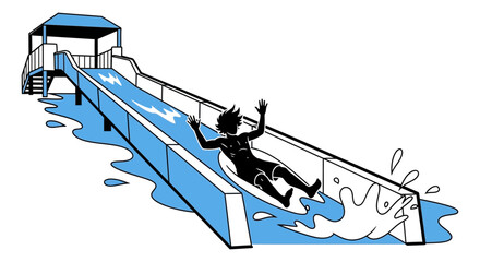 Waterpark waterslide water slide summer fun vacation adventure ride