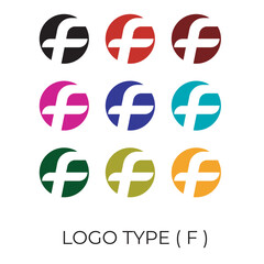 Letter mark logo design for print logo type F