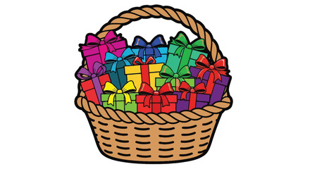 Colorful gifts in a basket present ideas gift giving holiday season