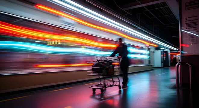 Abstract Motion Blur Black Friday 3D Concept