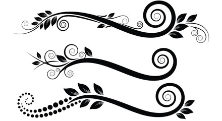 Elegant swirl flourish borders, ideal for invitations and announcements