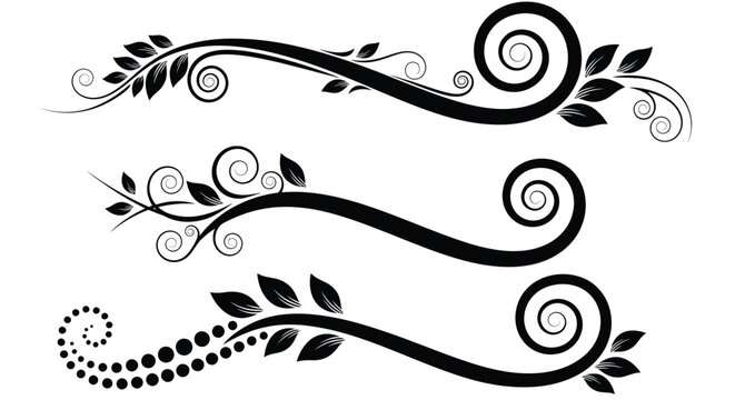 Elegant swirl flourish borders, ideal for invitations and announcements