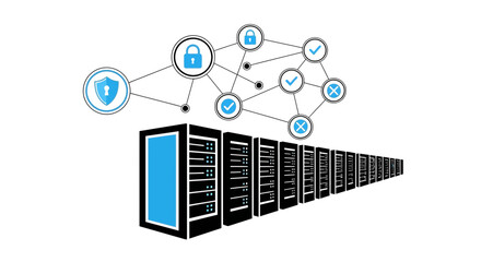Secure data network with servers for cloud computing and technology