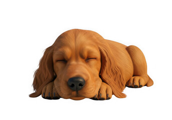 Adorable golden retriever puppy peacefully sleeping on its paws on a transparent background. isolated on transparent background