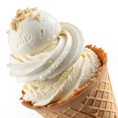 vanilla ice cream white background 