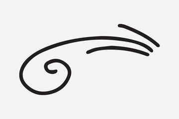 Obraz premium Minimalist swirl design with bold black lines on white, element vector