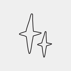Minimalist sparkle line art vector