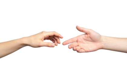 Reaching Hands in a Gesture of Connection and Compassion Between Two Individuals
