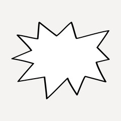 Blank comic starburst shape vector