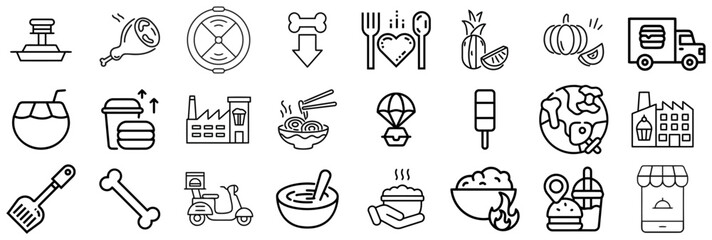 Collection of Food and Delivery Service Icons