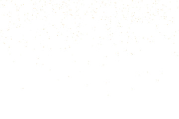 Falling golden glitter particles festive celebratory overlay effect isolated on white background