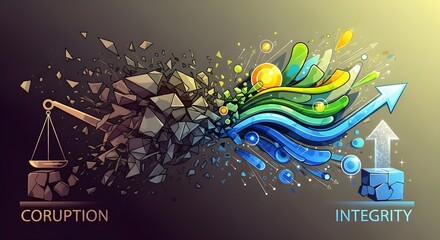 Choose integrity over corruption for ethical business growth and success, illustrating a path toward honesty and positive transformation in corporate culture