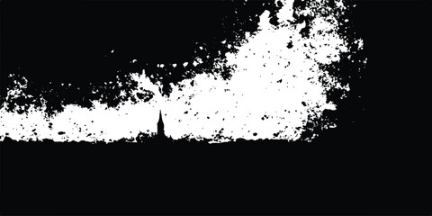 Black grunge abstract background. Rustic grunge texture with grain and stains. Abstract noise background. Graphic illustration with transparent background.