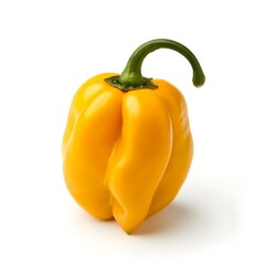 Fresh yellow bell pepper isolated on white background