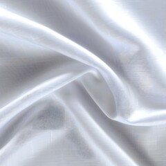 White satin silk fabric with smooth elegant folds and glossy texture