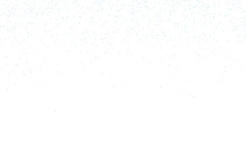 Gentle falling light blue particles, glitter, magic overlay effect isolated on white background