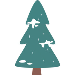 Festive winter tree covered in snow design