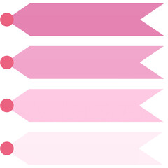Pink bullet point banners create custom list element