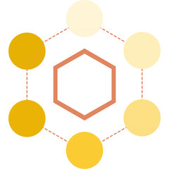 Creative geometric diagram with interconnected elements