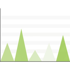 Modern chart showing growth with green triangles peak