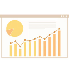 Growth charts display positive business financial progress
