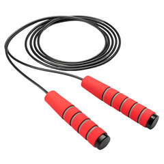 Professional Jump Rope with Red Foam Grips, Essential Fitness Equipment for Cardio & Agility Training on transparent background