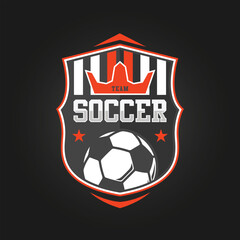 Soccer color Football Badge Logo Design Templates | Sport Team Identity Vector Illustrations isolated on black Background