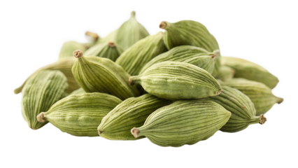 Pile of Whole Green Cardamom Pods Aromatic Spice for Cooking and Flavoring