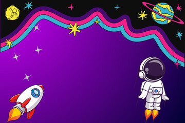 Vector Illustration of Space Border with Wavy Lines