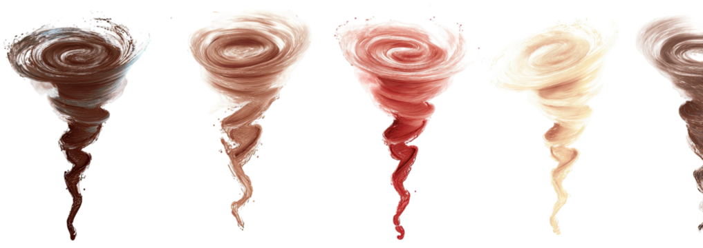 Swirling forms in various shades from dark to light