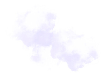 Abstract Soft Blue Cloud on Transparent Background