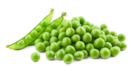 Canned Green Peas Isolated  Sweet Pea Pile Cooked Legume Protein Source Healthy Vegan Food Green Peas
