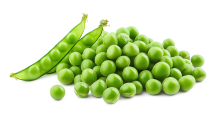 Canned Green Peas Isolated  Sweet Pea Pile Cooked Legume Protein Source Healthy Vegan Food Green Peas