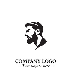Stylish Handsome Man Silhouette Logo Symbol in Black on White Background – Modern Minimalist Vector Design