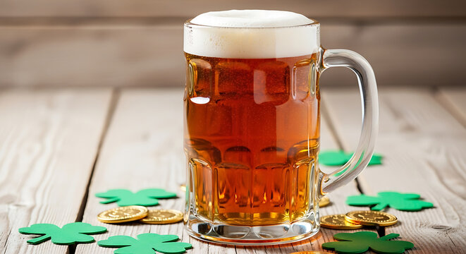 Beer mug with st patrick's