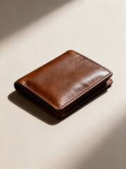 Leather Wallet on Minimal Studio Backdrop