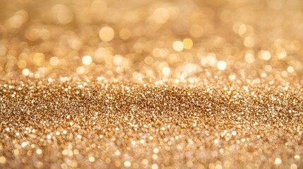 Glitter Sparkle Particle Gold glitter particles sparkling against a dark background, creating a luxurious, celebratory atmosphere, ideal for New Year Eve or festive themes.