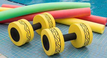 Pool dumbbells and noodles