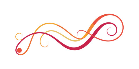 Colorful Abstract Swirls and Flourishes on White Background Keywords: abstract, swirls, flourishes, colorful, design, decorative, elegant, flowing