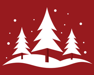 Christmas tree winter scene