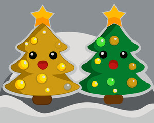 Christmas tree cartoon characters