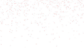 Falling red pixelated confetti pieces creating an abstract festive overlay. isolated on white background