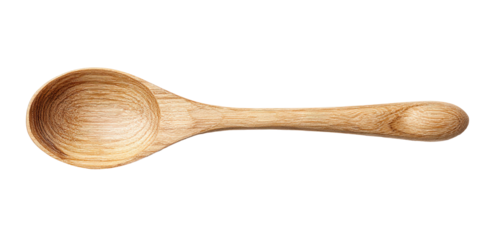 A light wooden spoon with a wide bowl and elongated handle