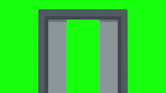 elevator door open and close green screen animation HD 4K