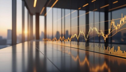 Professional finance backdrop displaying bullish stock analytics with subtle golden lighting