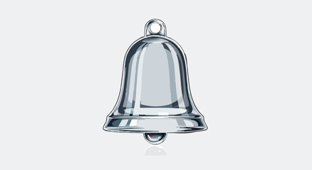 Shiny Silver Bell Icon A Simple Illustration for Notifications, Reminders, and Announcements