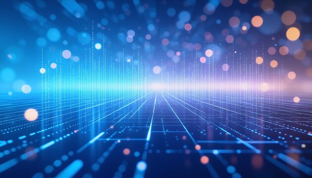 Clean digital environment featuring floating data elements with smooth professional lighting