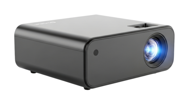 Mini portable projector compact home theater device entertainment gadget transparent background cutout png